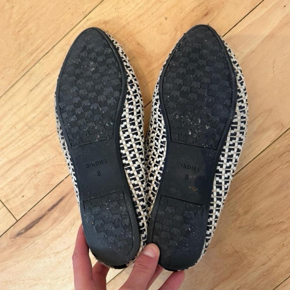 Birdies Black and White Woven Pointed-Toe Slip-Ons - Picture 6 of 6